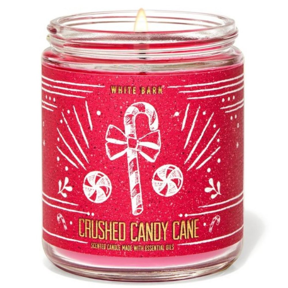 Bath & Body Works Crushed Candy Cane 7.0 Ounces Single Wick Scented Candle
